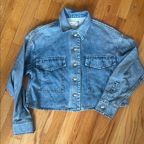 NEW Rag & Bone Valentina Miramar Jaiden Sweatshirt Jean Jacket - Picture 1 of 9
